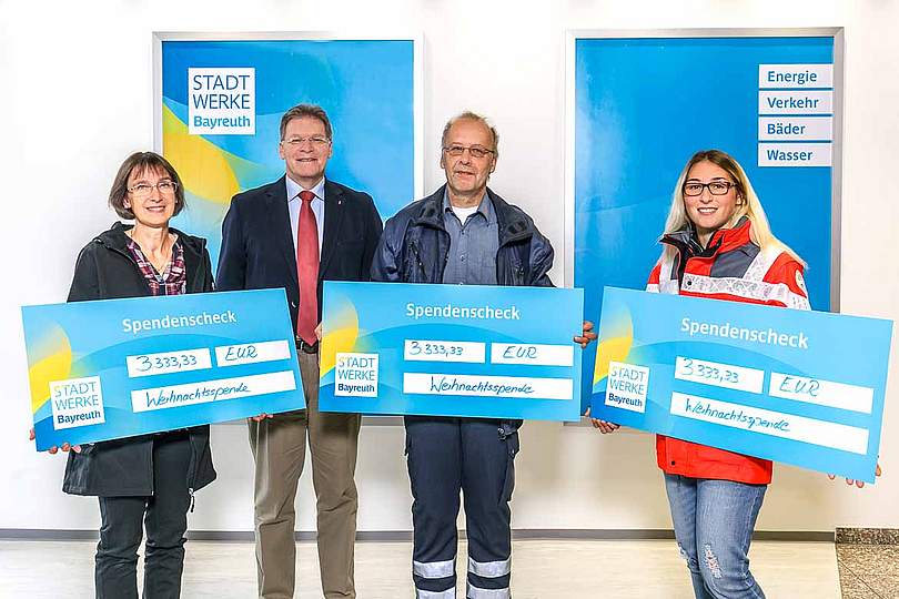 Stadtwerke Bayreuth spenden an den Tierschutzverein Bayreuth e.V., an die Tierrettung Bayreuth e.V. und an die BRK Rettungshundestaffel