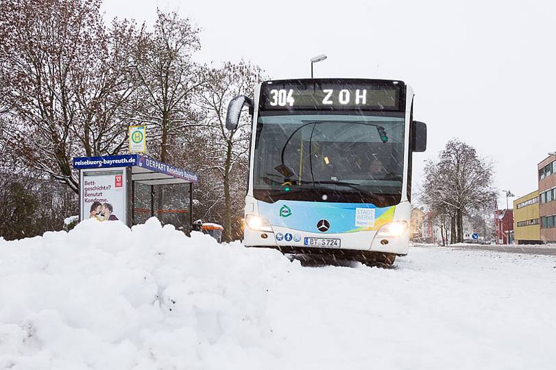 Busverkehr Bayreuth im Winter