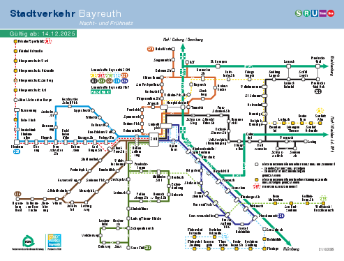 Stadtverkehr Bayreuth: Nacht- und Frühnetz Stadtverkehr Bayreuth: Nacht- und Frühnetz