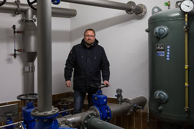 Klaus Markolf im Hochbehälter Sophienberg