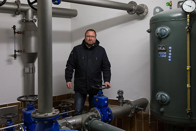 Klaus Markolf im Hochbehälter Sophienberg