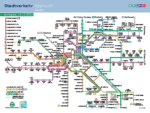 Stadtverkehr Bayreuth: Tagnetz