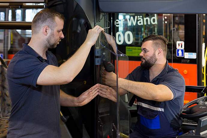 Hygienewand für die Busse der Stadtwerke Bayreuth